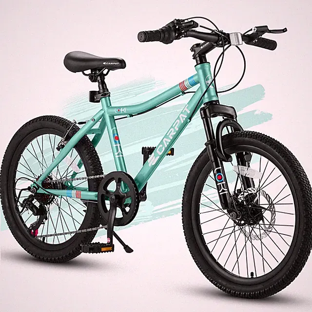 20" Mountain Bike: 7-Speed, Front Suspension, Disc & V-Brake, Steel Frame