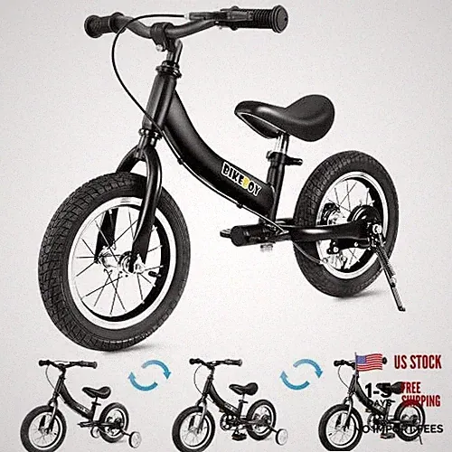 Balance Bike 2 in 1,The Dual Use of a Kids Balance Bike and 14inch black
