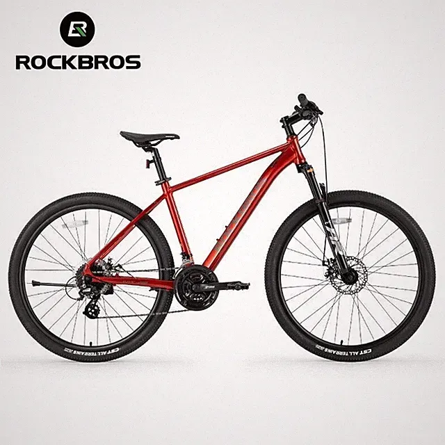 ROCKBROS 27.5"Mountain Bike 24 Speed Front Suspension Aluminum Frame Red,Men's